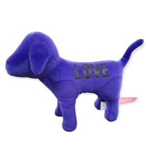 Victoria's Secret PINK Mini Dog Plush Collectible Stuffed Dog Blue Puppy